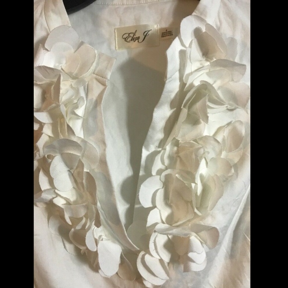 NEW Eliza J V-Neck Ruffled Colorblock Dress Black/White‎ [SZ 8 ] - Picture 4 of 8